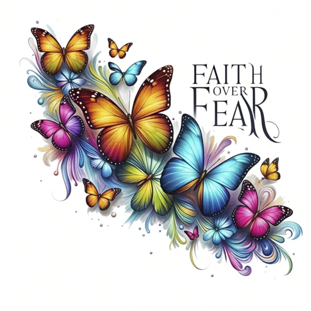 1/2/3pcs Watercolor Style Inspirational Butterfly Heat Transfer Stickers, Colorful Gradient Shaped Plastic Heat Press Decals, Suitable For T-Shirts, Canvas Bags, Fabric Clothing Decoration, Durable An