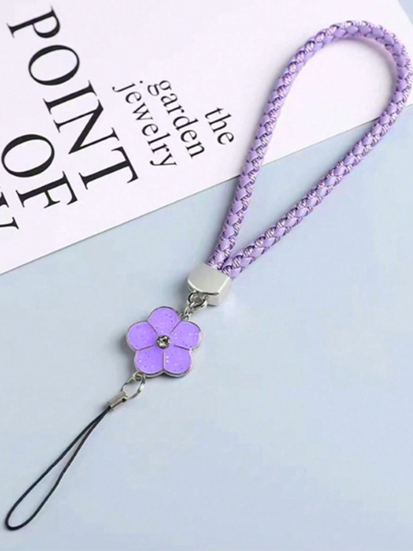 1pc Creative Woven Flower Design Short Phone Lanyard, Anti-Loss And Anti-Drop