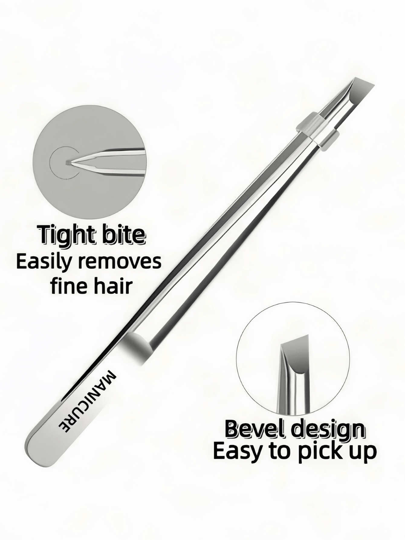 1pc Premium Stainless Steel Eyebrow Tweezers, Ingrown Hair Removal Tweezers, Precision Slanted Tip Eyebrow Tweezers, Facial Care Tool