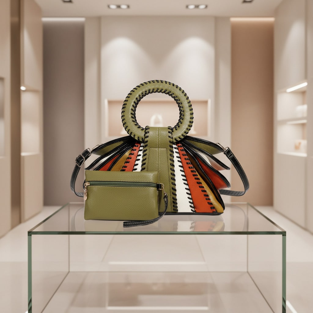 2026 Fashion Colorblock Large Capacity Women's Handbag With Shoulder Strap And Zipper Closure, Unique Design