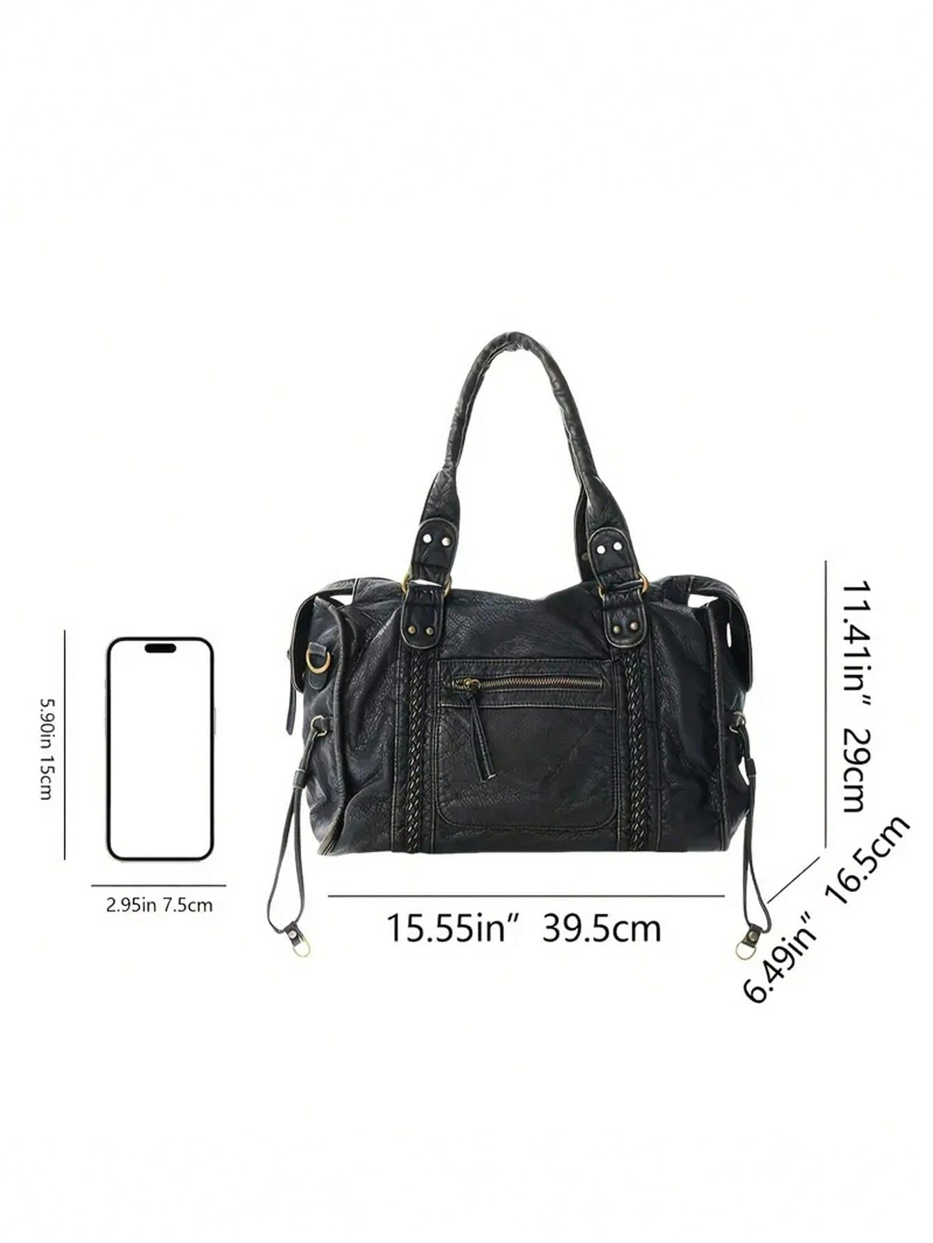 2026 Fashion Women's Bag Y2K Retro Motorcycle Bag Large Capacity Handbag Wasteland Style Tote Bag Women's Shoulder Crossbody Bag Soft Fabric
