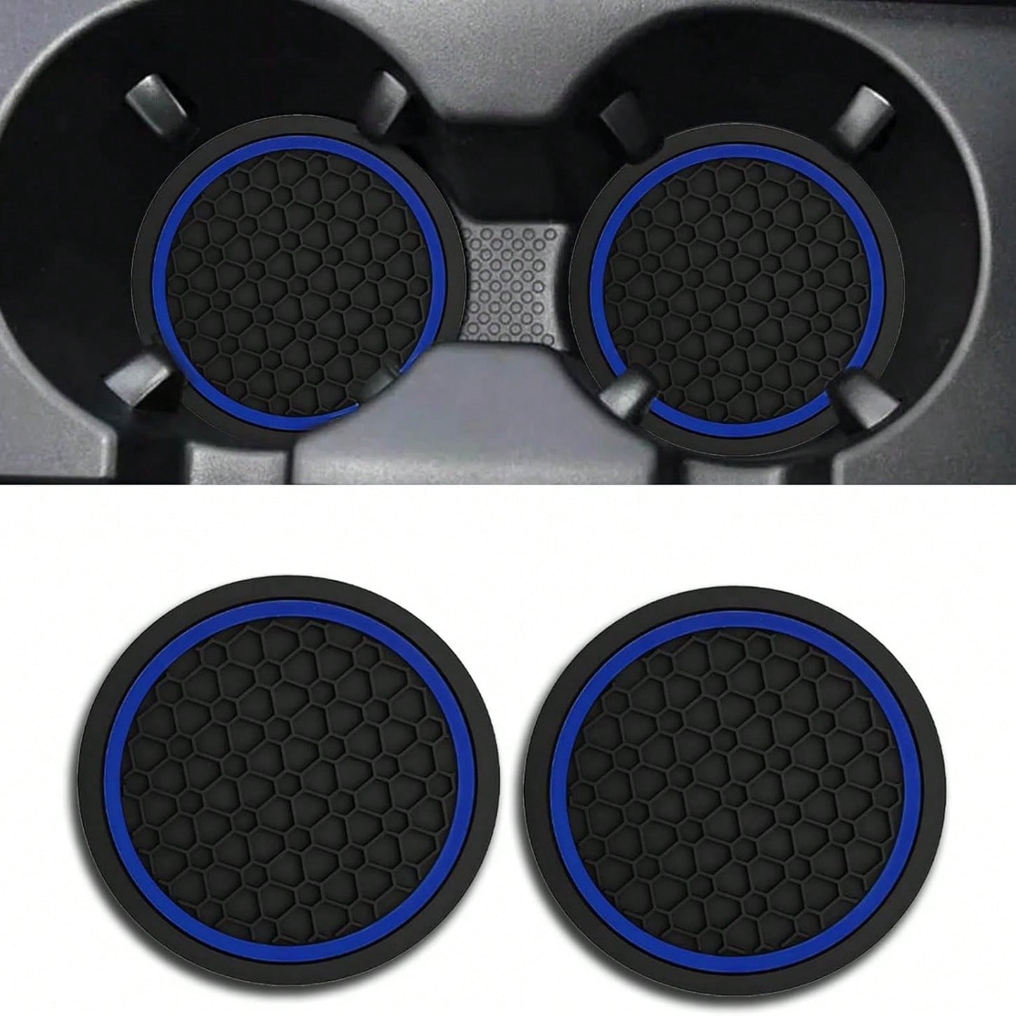 2PCS Car Coasters, Dust-Proof Car Interior Accessories Mats, 2.75-Inch Non-Slip Water Coasters, Suitable For Vehicles, Trucks, RVs, Etc.