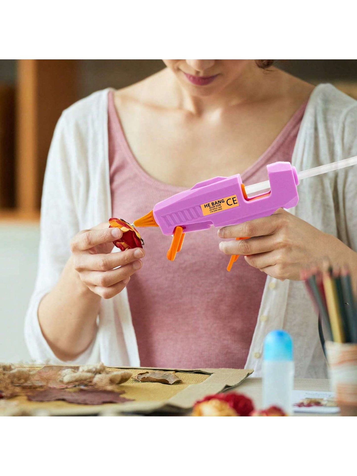 30W Hot Melt Glue Gun Kit With 30pcs 0.27x5.9 Inches (7x150mm) Glue Gun Stick For School Crafts DIY Arts And Quick Home Repairs