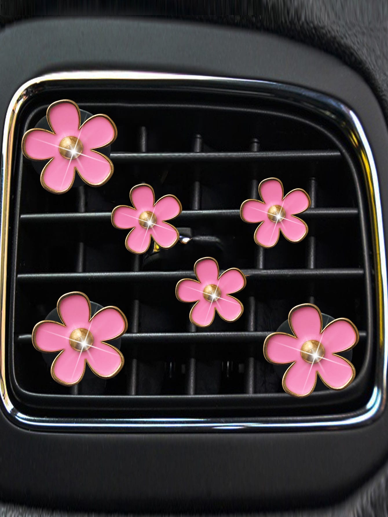 6pcs Alloy Daisy Clips For Car Air Vent Decoration, Air Conditioner Accessories