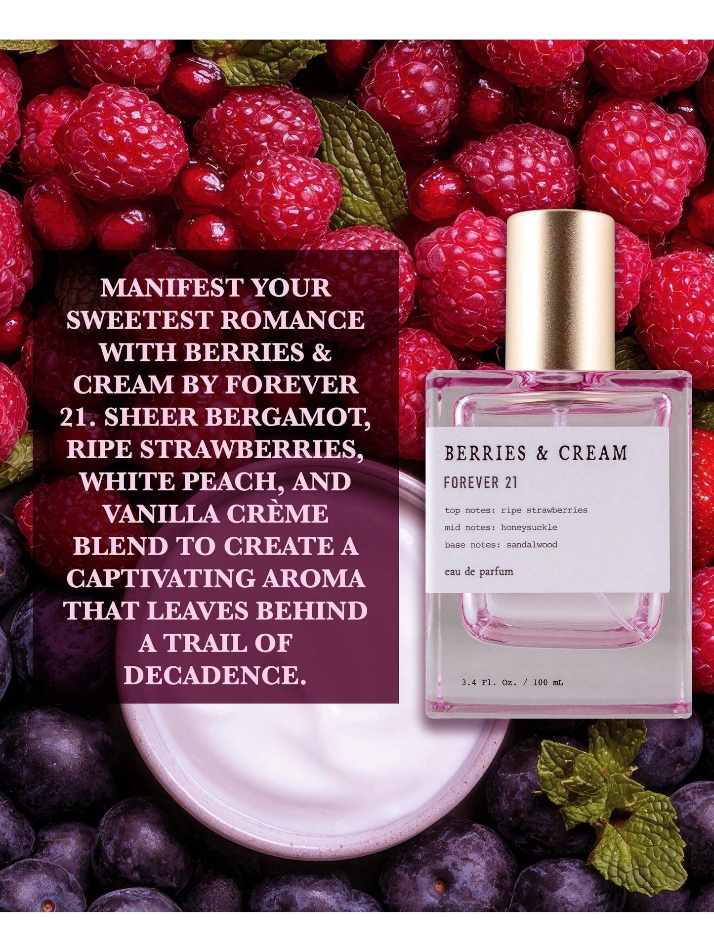 Berries Cream Perfume 3.4oz. (No Box)