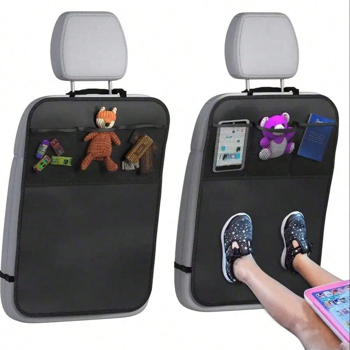 Car Rear Seat Cover With 3 Storage Pockets, Extra Large Waterproof Back Seat Protector, Fits Various Car Models, Prevents Stains, Dirt And Scratches
