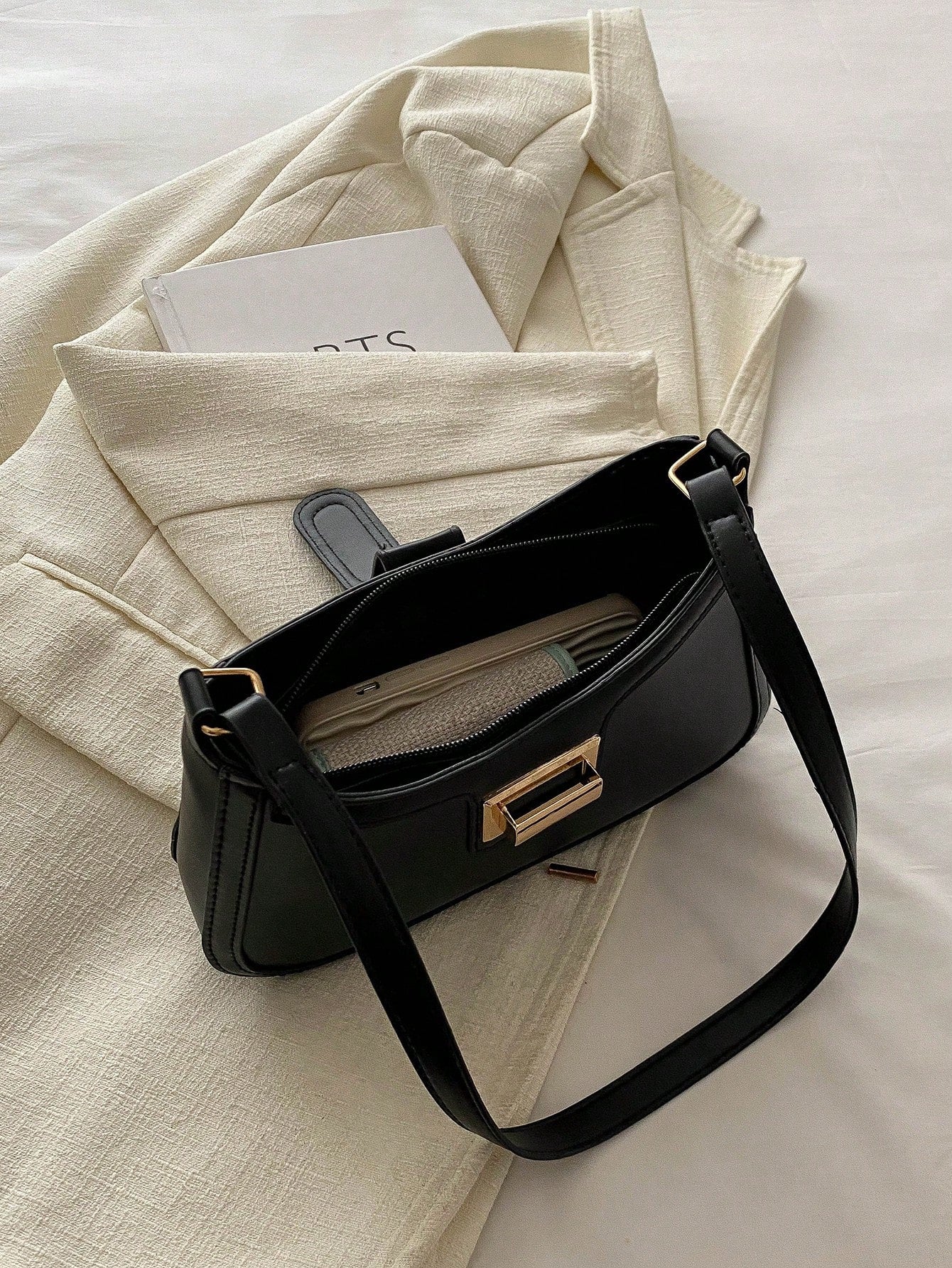Elegant Crescent Underarm Shoulder Bag, Women's Fashion Casual Solid Color Underarm Bag