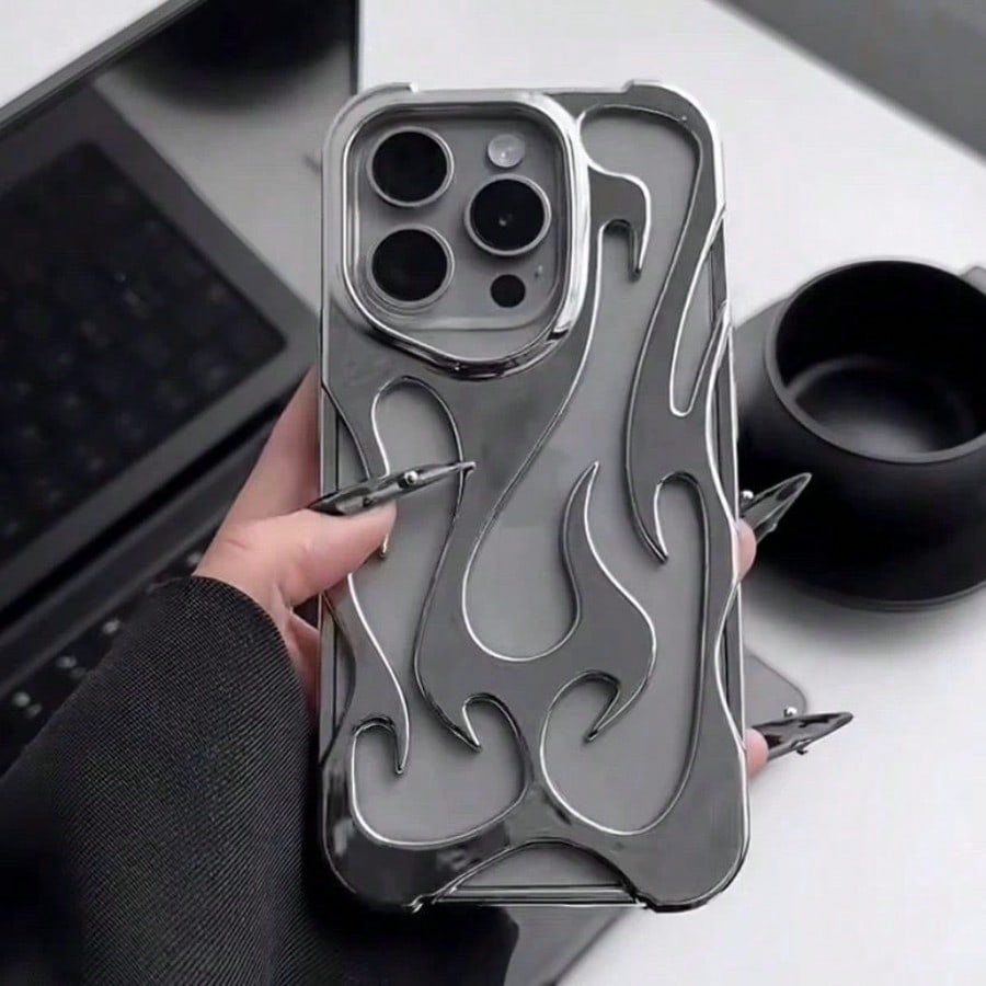 Fashion New Hollow Flame Pattern Anti-Drop Electroplated Soft Shell/Phone Case Suitable For IP, Galax, Sam/15ProMax/16promax/16pro/14promax/14pro/13promax/IPhone16/11/12/13/14/15/A13/A14/A15/S22ultra