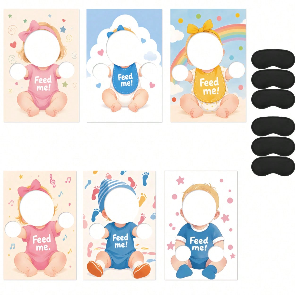 Feed The Baby Game, Baby Shower Game Backdrop, Fun Baby Shower Game, Blindfolded Feeding Game Banner, Suitable For Gender Reveal, Wedding Party Events