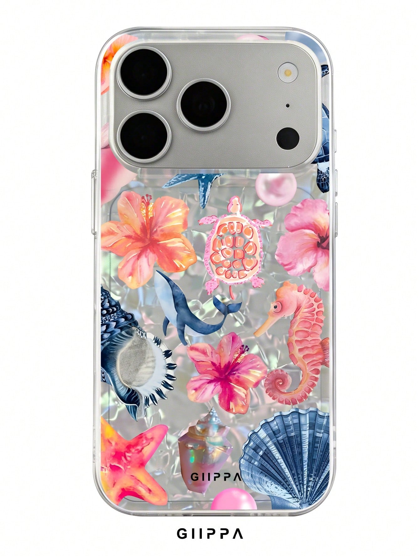 GIIPPA 1 Piece Ocean Mixed Pattern Design Phone 17 Pro Max Case, Suitable For Phone 16 Pro Max, 15 Pro Max, 14 Pro Max, Korean Stylish And Interesting Phone Case, Compatible With 11/12/13/14/15/145 P