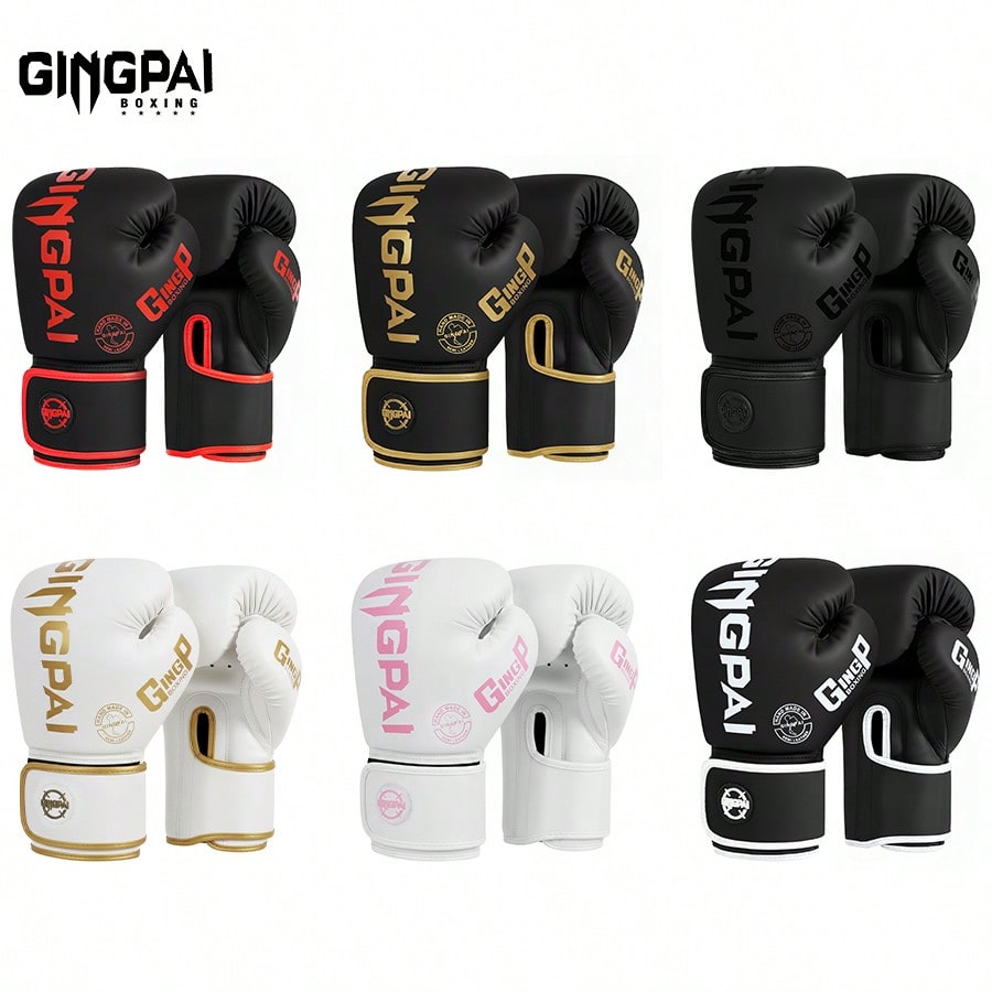 GINGPAI Boxing Gloves Sanda Combat Training Gloves For Adults And Teens, Unisex Muay Thai Professional Fighting Thick Padding