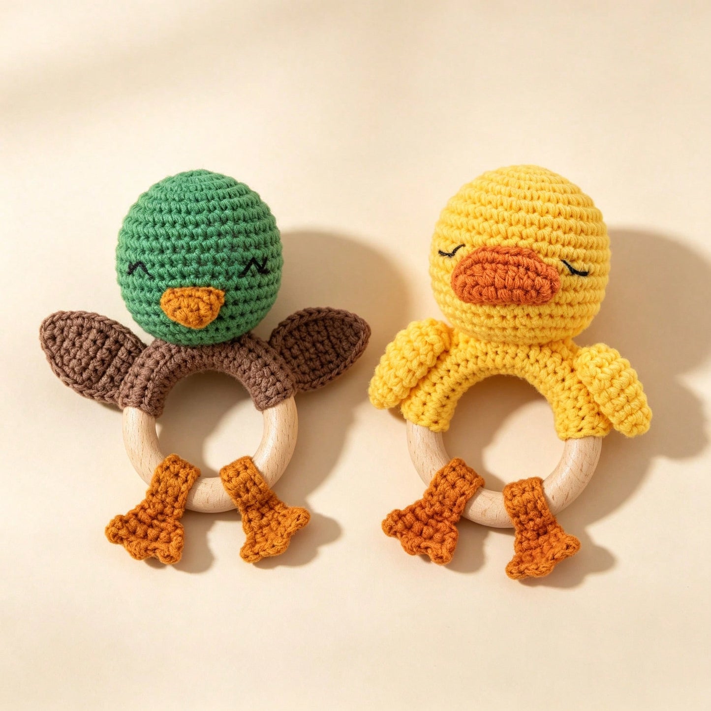 Handmade Little Yellow Duck Rattle, Soft Knitted Toy, Suitable For Toddlers And Children, Perfect Gift For Christmas, Halloween, Thanksgiving