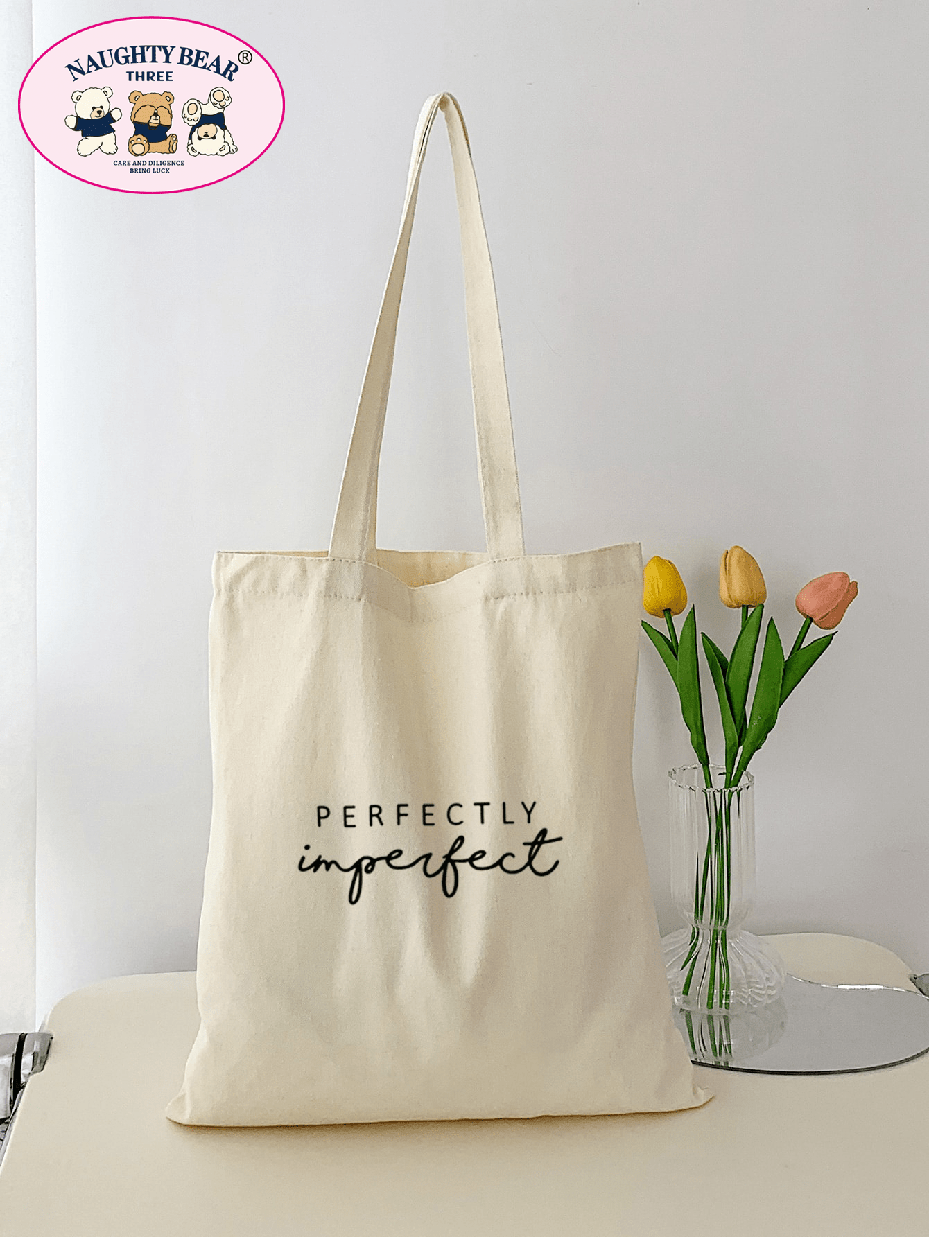 Letter Graphic Shopper Bag School Bag For Graduate, Teen Girls, Freshman, Sophomore, Junior & Senior In College, University & High School, Perfect For Outdoors,Travel & Back To School