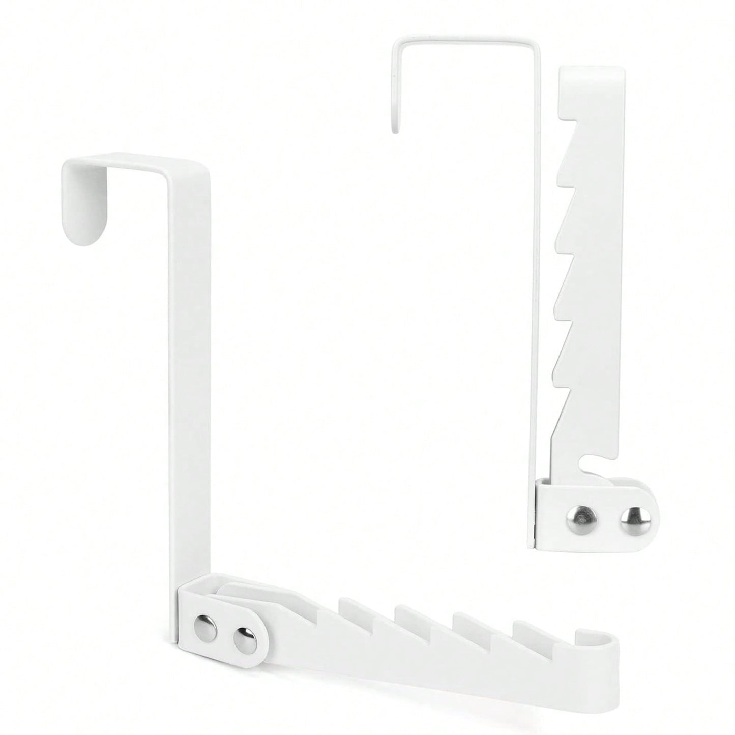 Over The Door Hooks Hanger, 2 Packs Collapsible Folding Over The Door Organizer Rack Space Saving Hanging Storage Hanger For Clothes, Coats, Towels For Bedroom Bathroom (White/Black)