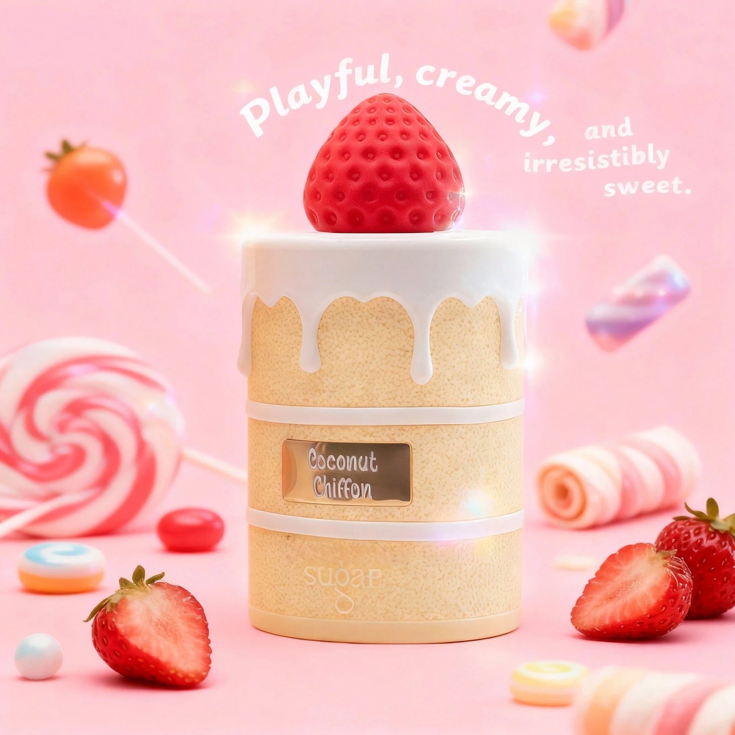 Sugar Coconut Chiffon Perfume| 100ml EDP| Light Airy Tropical Coconut Scent With Jasmine & Vanilla Sugar| Sheer Feminine Fragrance| Long Lasting Soft Summer Perfume.