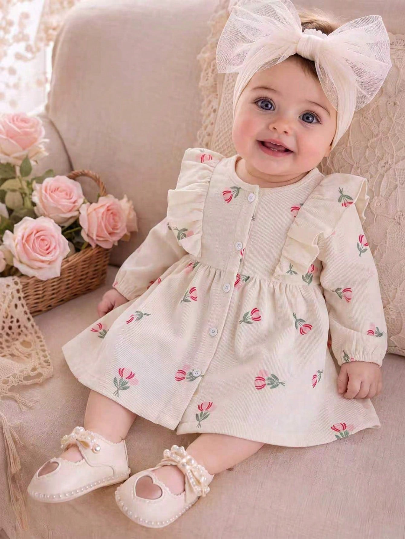 Vintaside Kids Baby Girl Single Piece Dress Spring Autumn Stylish Mori Style Embroidered Dress Casual Dress For Toddlers