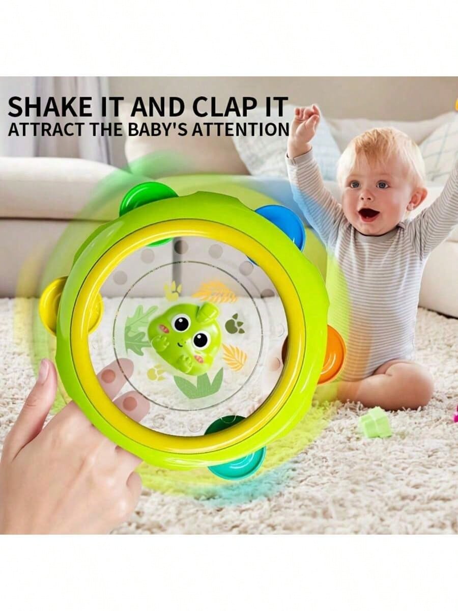 0-3 Years Old Children's Vibrating Hand Drum Toy: Colorful Frog And Chicken Shaped Toys, With Yellow Duckling And Chick Patterned Baby Rattles, Ideal Gifts For Back To School, Halloween And Christmas
