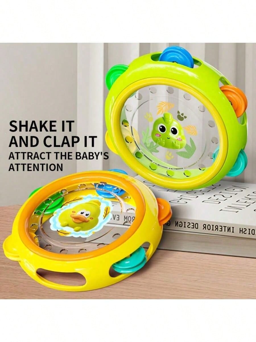 0-3 Years Old Children's Vibrating Hand Drum Toy: Colorful Frog And Chicken Shaped Toys, With Yellow Duckling And Chick Patterned Baby Rattles, Ideal Gifts For Back To School, Halloween And Christmas