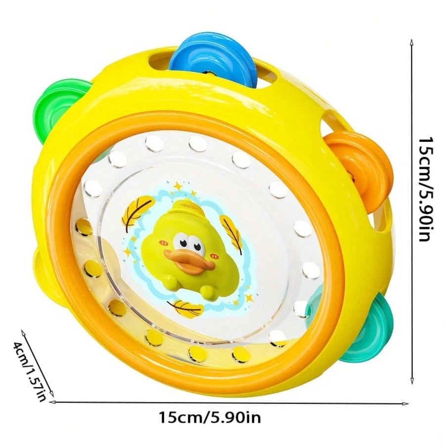 0-3 Years Old Children's Vibrating Hand Drum Toy: Colorful Frog And Chicken Shaped Toys, With Yellow Duckling And Chick Patterned Baby Rattles, Ideal Gifts For Back To School, Halloween And Christmas
