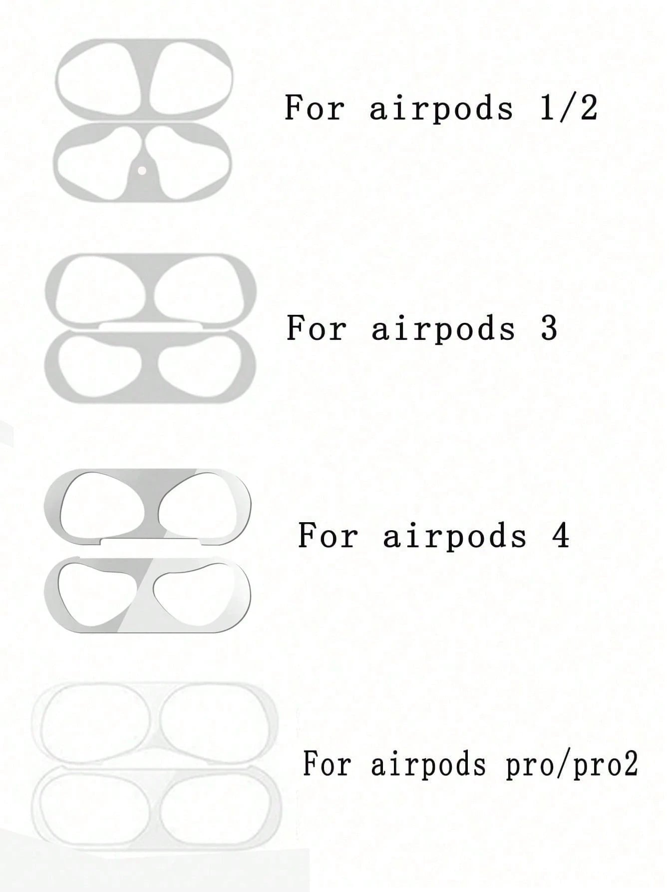 1/2/3/4/5 Piece Of Metal Dust Sticker Protective Case, With Packaging, Compatible With AirpodsPro 2 1 AirPods3/4/Pro3