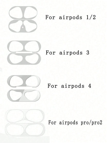 1/2/3/4/5 Piece Of Metal Dust Sticker Protective Case, With Packaging, Compatible With AirpodsPro 2 1 AirPods3/4/Pro3