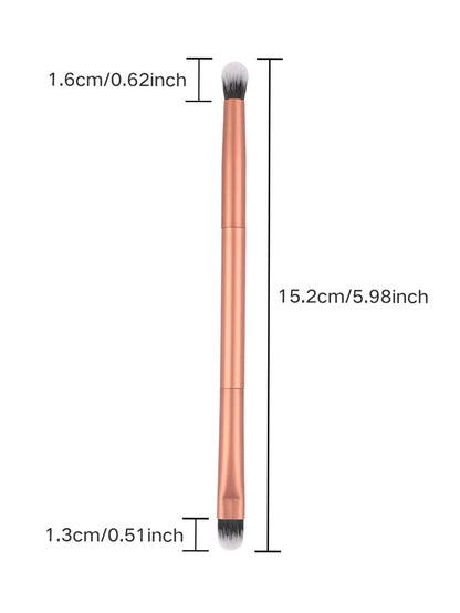 1/2/3/5/10PCS New Arrive Aluminum Tube Double-Ended Makeup Brush Fiber Double-Ended Detail Brush Nose Shadow Brush+ Eyeshadow Brush(Brown), Eyebrow Brush, Eyeshadow Brush, Brush