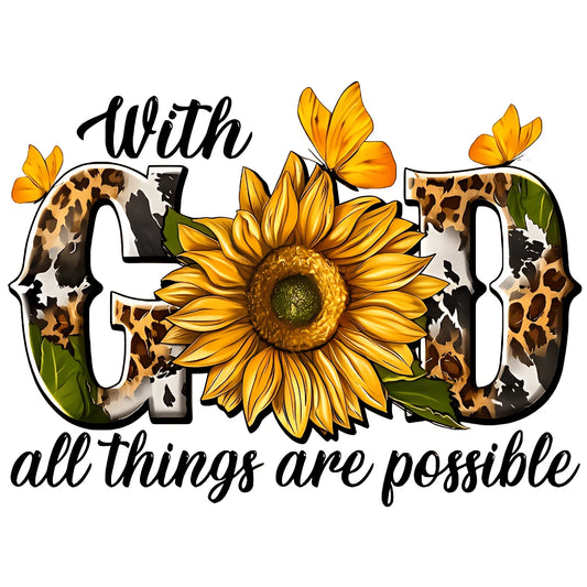 1/2/3pcs American Leopard Print Sunflower Iron-On Patch Faith Slogan Butterfly DIY Heat Transfer Suitable For Clothing, T-Shirt Making, Pillow Decoration And Apparel Items And Appliques