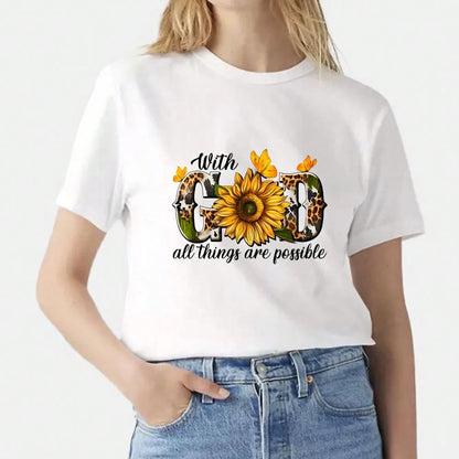 1/2/3pcs American Leopard Print Sunflower Iron-On Patch Faith Slogan Butterfly DIY Heat Transfer Suitable For Clothing, T-Shirt Making, Pillow Decoration And Apparel Items And Appliques