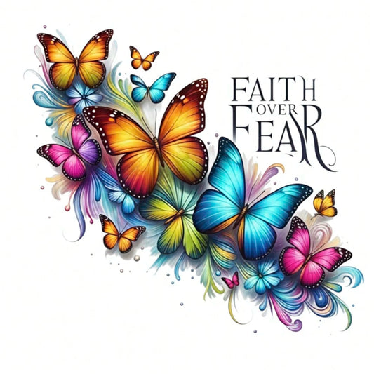 1/2/3pcs Watercolor Style Inspirational Butterfly Heat Transfer Stickers, Colorful Gradient Shaped Plastic Heat Press Decals, Suitable For T-Shirts, Canvas Bags, Fabric Clothing Decoration, Durable An