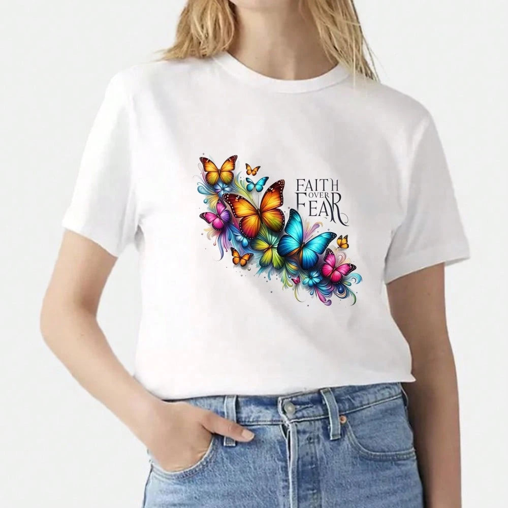 1/2/3pcs Watercolor Style Inspirational Butterfly Heat Transfer Stickers, Colorful Gradient Shaped Plastic Heat Press Decals, Suitable For T-Shirts, Canvas Bags, Fabric Clothing Decoration, Durable An