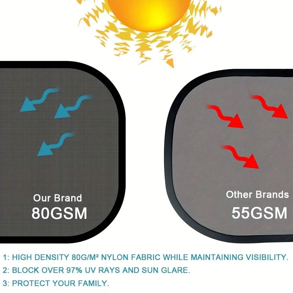 1/2/4pcs Universal Car Front & Rear Side Window Folding Sun Shade, Car Window Sunshade Protector