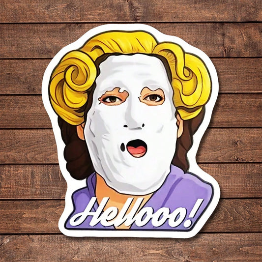1/2/5pcs Travel Buddy| Mrs. Doubtfire "Hello!" Funny Vinyl Sticker- MAY THE GLOW OF THE BLAZING DUMPSTERS LIGHT| Funny Desk Decal For Employees, Managers, And Colleagues| Perfect Cubicle Decor, Ga