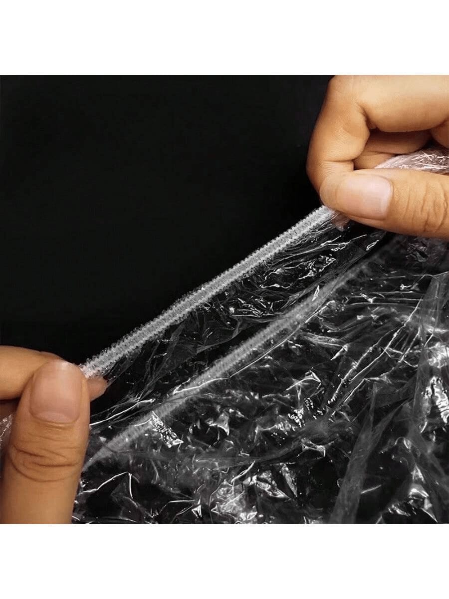 1/20/50/100pcs Disposable Plastic Shower Caps- Perfect For Hair Dyeing And Beauty Salons!