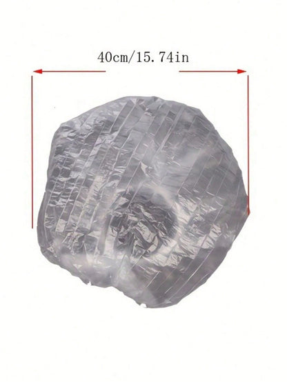 1/20/50/100pcs Disposable Plastic Shower Caps- Perfect For Hair Dyeing And Beauty Salons!