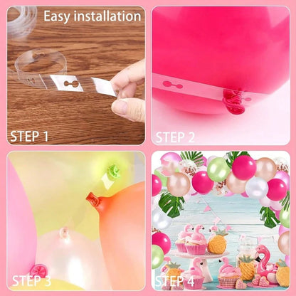 1-20Pcs Balloon Decorating Strip, Each Roll 500cm/196in Long, Balloon Arch Decorating Strip Set Suitable For Party, Wedding And Birthday Decoration, Balloon Tape Chain Ribbon, Baby Shower Party Decora