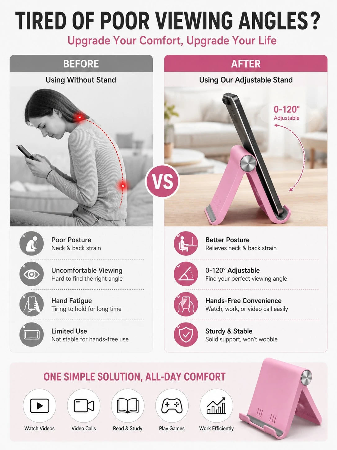 1/2pcs Foldable Portable Desktop Phone Stand, Premium ABS, Adjustable Angle, Compact Lightweight Pocket Size, Suitable For All Smartphones And Tablets, Stable Anti-Slip, Space Saving