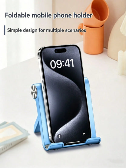 1/2pcs Foldable Portable Desktop Phone Stand, Premium ABS, Adjustable Angle, Compact Lightweight Pocket Size, Suitable For All Smartphones And Tablets, Stable Anti-Slip, Space Saving