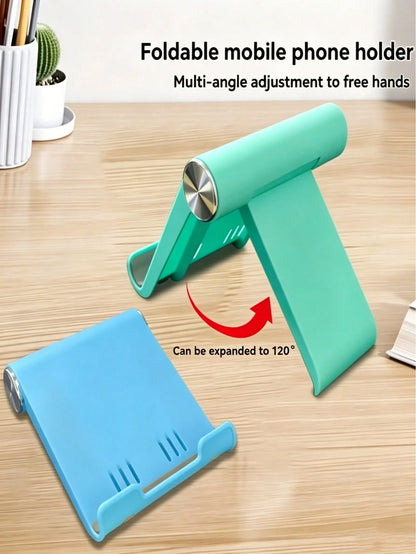 1/2pcs Foldable Portable Desktop Phone Stand, Premium ABS, Adjustable Angle, Compact Lightweight Pocket Size, Suitable For All Smartphones And Tablets, Stable Anti-Slip, Space Saving
