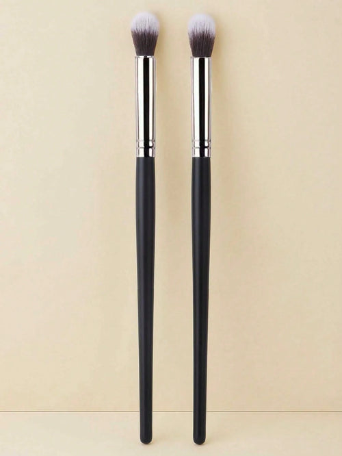1/2pcs Glossy Handle Makeup Brushes, Soft & Dense Bristles, Unisex, Suitable For Concealer, Blending, Powder, Liquid, Cream And Polishing Cosmetics. Can Be Used For Nose Contouring, Blemish Coverage.