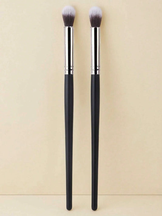 1/2pcs Glossy Handle Makeup Brushes, Soft & Dense Bristles, Unisex, Suitable For Concealer, Blending, Powder, Liquid, Cream And Polishing Cosmetics. Can Be Used For Nose Contouring, Blemish Coverage.