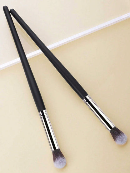 1/2pcs Glossy Handle Makeup Brushes, Soft & Dense Bristles, Unisex, Suitable For Concealer, Blending, Powder, Liquid, Cream And Polishing Cosmetics. Can Be Used For Nose Contouring, Blemish Coverage.