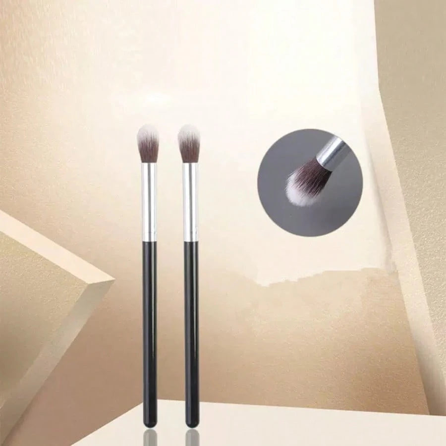 1/2pcs Glossy Handle Makeup Brushes, Soft & Dense Bristles, Unisex, Suitable For Concealer, Blending, Powder, Liquid, Cream And Polishing Cosmetics. Can Be Used For Nose Contouring, Blemish Coverage.