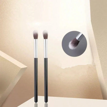 1/2pcs Glossy Handle Makeup Brushes, Soft & Dense Bristles, Unisex, Suitable For Concealer, Blending, Powder, Liquid, Cream And Polishing Cosmetics. Can Be Used For Nose Contouring, Blemish Coverage.
