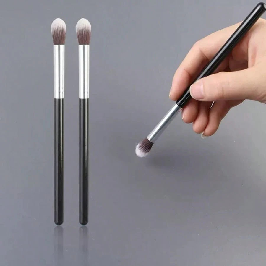 1/2pcs Glossy Handle Makeup Brushes, Soft & Dense Bristles, Unisex, Suitable For Concealer, Blending, Powder, Liquid, Cream And Polishing Cosmetics. Can Be Used For Nose Contouring, Blemish Coverage.