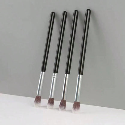1/2pcs Glossy Handle Makeup Brushes, Soft & Dense Bristles, Unisex, Suitable For Concealer, Blending, Powder, Liquid, Cream And Polishing Cosmetics. Can Be Used For Nose Contouring, Blemish Coverage.