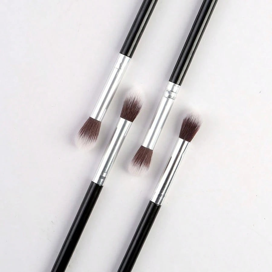 1/2pcs Glossy Handle Makeup Brushes, Soft & Dense Bristles, Unisex, Suitable For Concealer, Blending, Powder, Liquid, Cream And Polishing Cosmetics. Can Be Used For Nose Contouring, Blemish Coverage.
