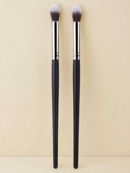1/2pcs Glossy Handle Makeup Brushes, Soft & Dense Bristles, Unisex, Suitable For Concealer, Blending, Powder, Liquid, Cream And Polishing Cosmetics. Can Be Used For Nose Contouring, Blemish Coverage.