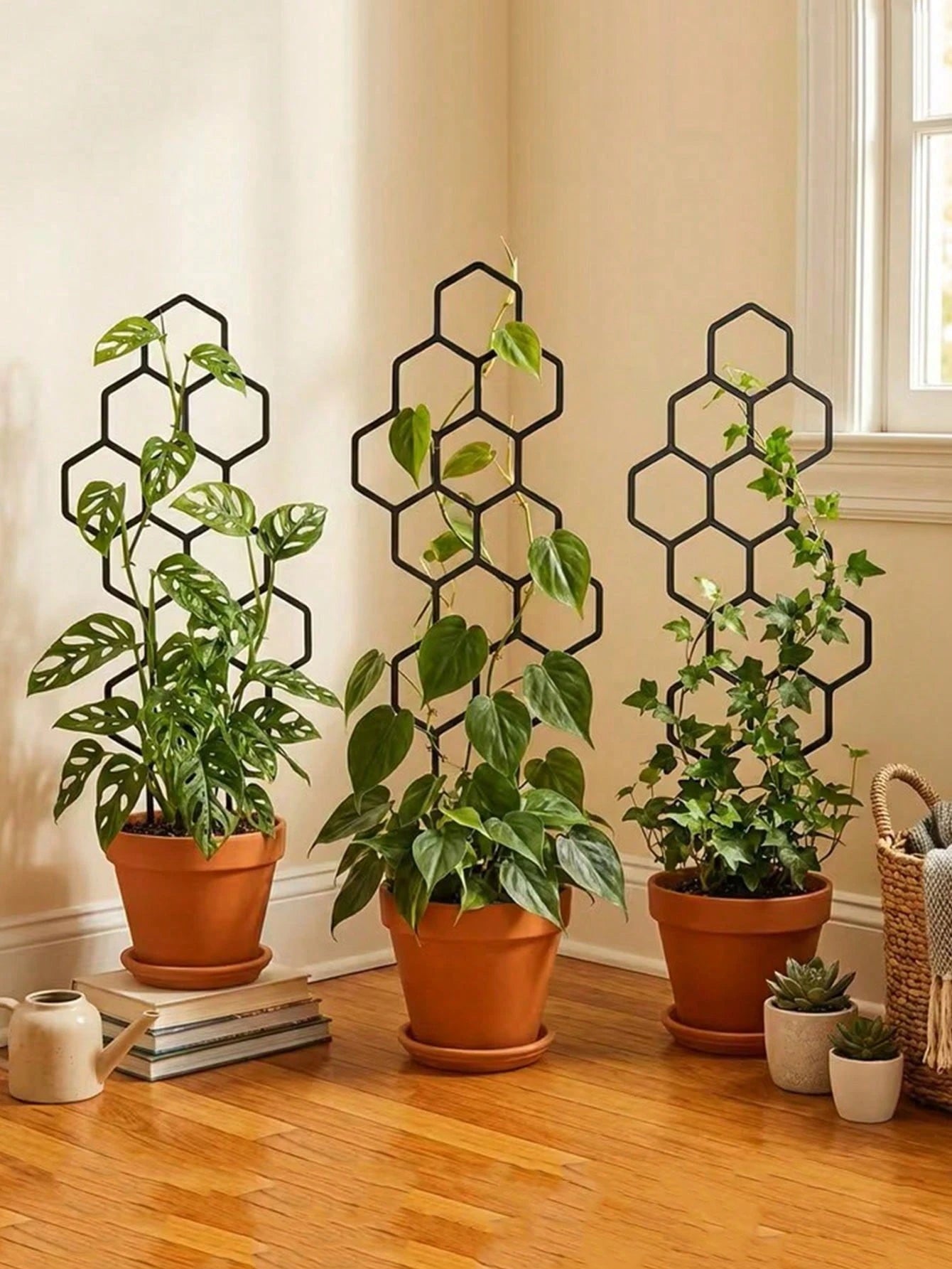 1/2pcs Honeycomb Plant Climbing Trellis, Rust-Proof Plastic Plant Support, Suitable For Potted Vines And Flowers, Indoor/Outdoor Garden Supplies, Summer Essential, Back To School, Graduation Season, G