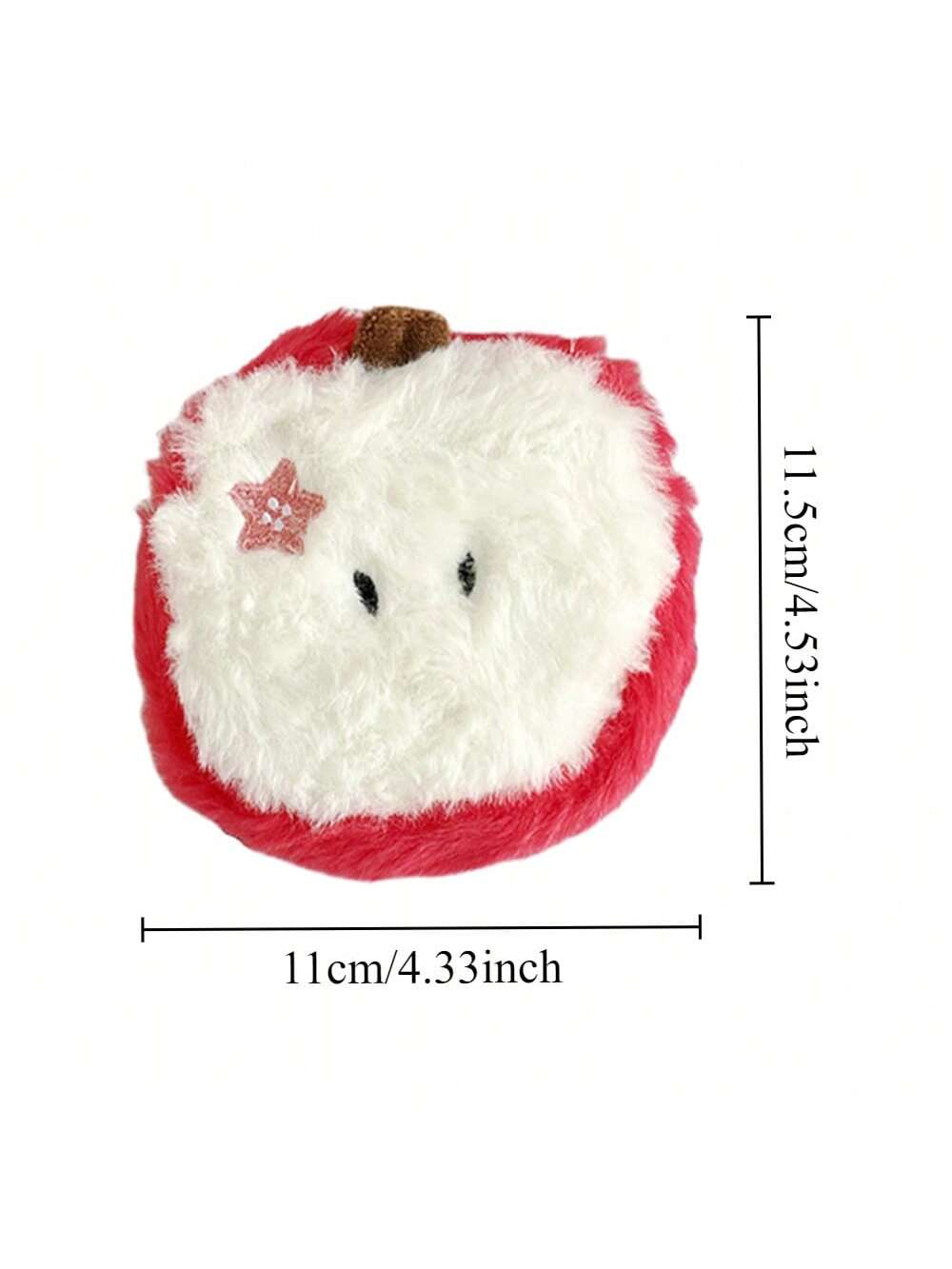 1/2pcs Kawaii Cartoon Mini Apple Plush Coin Wallet Girl Cute Plush Coin Wallet Key Storage Bag Holiday Party Gifts,Cute Pouch