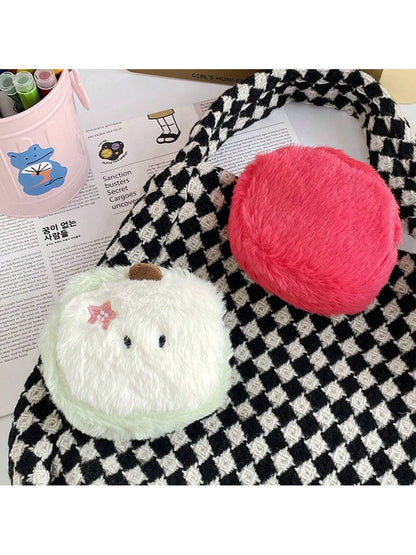 1/2pcs Kawaii Cartoon Mini Apple Plush Coin Wallet Girl Cute Plush Coin Wallet Key Storage Bag Holiday Party Gifts,Cute Pouch